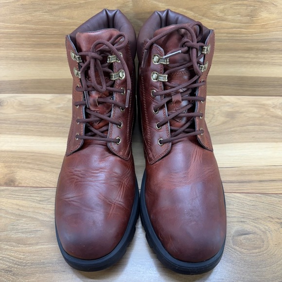 UGG Stenton Mens Boots 11 Reddish Brown Leather Lace Up - Picture 5 of 12